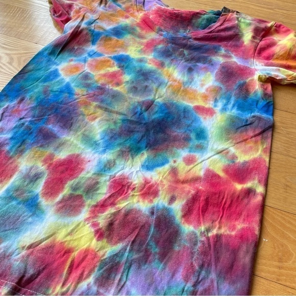 tie dye pride splatter drop galaxy flag short sleeve tee unisex S v-neck rainbow - Picture 4 of 6